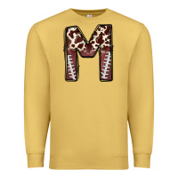Antique Gold name footballcow print letter m Premium Sweatshirt - CowhideDigitalArt
