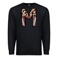 Black name footballcow print letter m Premium Sweatshirt - CowhideDigitalArt