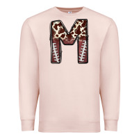Pale Pink name footballcow print letter m Premium Sweatshirt - CowhideDigitalArt