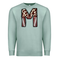 Seafoam name footballcow print letter m Premium Sweatshirt - CowhideDigitalArt