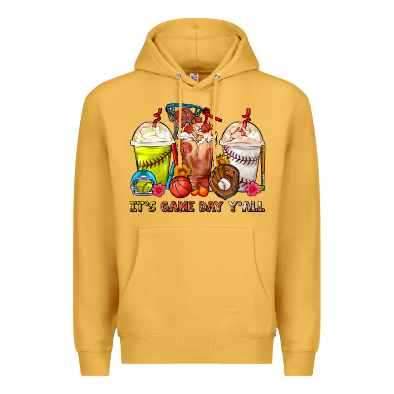 It's Game Day Y'all Softball,baseball,basketball C Premium Hoodie by FaDigitalArtStudio | Teevron