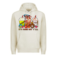 Oatmeal Heather It's Game Day Y'all Softball,Baseball,Basketball C Premium Hoodie - FaDigitalArtStudio