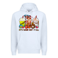 White It's Game Day Y'all Softball,Baseball,Basketball C Premium Hoodie - FaDigitalArtStudio
