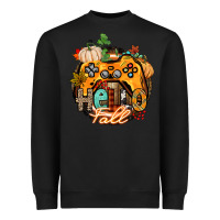 Black hello fall gamer Heavyweight Sweatshirt - CowGirlArtShop
