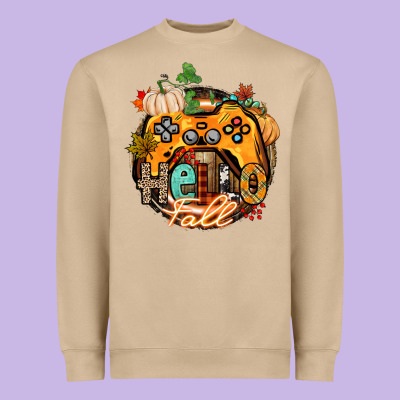 Hello Fall Gamer Heavyweight Sweatshirt Designed By Cowgirlartshop