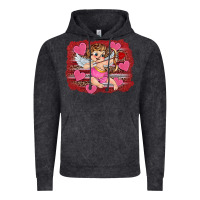 Vintage Black valentine's day cupid heart Vintage Hoodie - RanaPortraitStore