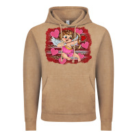 Vintage Coffee valentine's day cupid heart Vintage Hoodie - RanaPortraitStore
