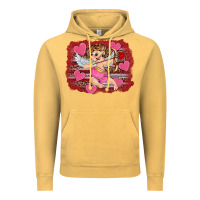 Vintage Mustard valentine's day cupid heart Vintage Hoodie - RanaPortraitStore