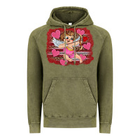 Vintage Olive valentine's day cupid heart Vintage Hoodie - RanaPortraitStore