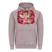 Vintage Zinc valentine's day cupid heart Vintage Hoodie - RanaPortraitStore