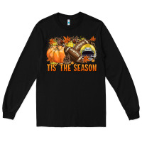 Black Tis' the season Football yellow helmet Long Sleeve Tee - NancyCooperArtShop