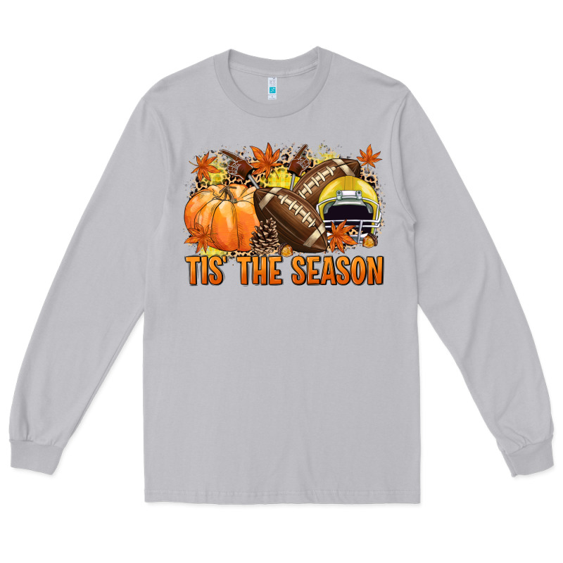 Tis' The Season Football Yellow Helmet Long Sleeve Tee by NancyCooperArtShop | Teevron