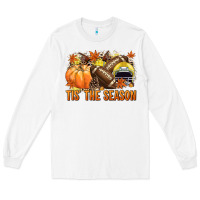 White Tis' the season Football yellow helmet Long Sleeve Tee - NancyCooperArtShop