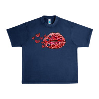 Navy kiss with leopard and hearts Urban Heavy Tee - RanaPortraitStore