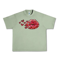 Oil Green kiss with leopard and hearts Urban Heavy Tee - RanaPortraitStore