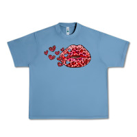Pebble Blue kiss with leopard and hearts Urban Heavy Tee - RanaPortraitStore
