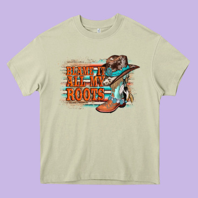 Blame It All My Roots Heavy Core Tee Designed By Adodesignshop