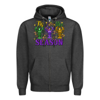 Charcoal Heather Tis the season crawfish Mardi Gras Zipper Hoodie - FaDigitalArtStudio