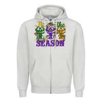 Dove Grey Tis the season crawfish Mardi Gras Zipper Hoodie - FaDigitalArtStudio