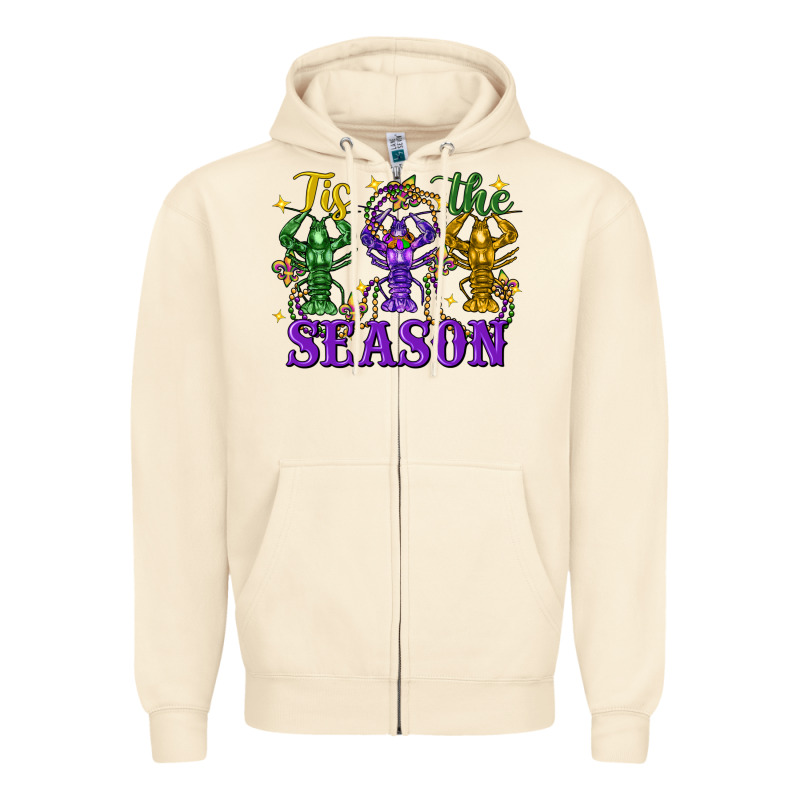 Tis The Season Crawfish Mardi Gras Zipper Hoodie by FaDigitalArtStudio | Teevron