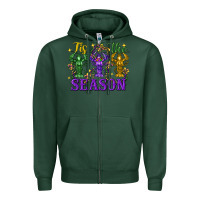 Sports Green Tis the season crawfish Mardi Gras Zipper Hoodie - FaDigitalArtStudio
