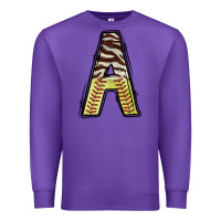 Purple softball alphabet a Premium Sweatshirt - CowhideDigitalArt