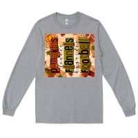 Heather Grey Pumpkins Leaves Flannels Hayrides Football Long Sleeve Tee - texasbilliewilder