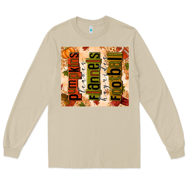 Pumpkins Leaves Flannels Hayrides Football Long Sleeve Tee by texasbilliewilder | Teevron