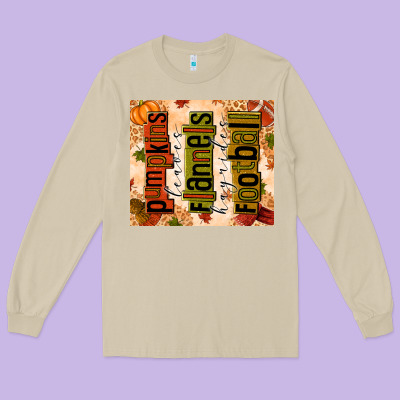 Pumpkins Leaves Flannels Hayrides Football Long Sleeve Tee Designed By Texasbilliewilder