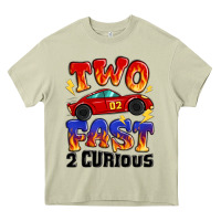 Mossy two fast two curious boys birthday racing car Heavy Core Tee - MaliasSmallBusiness