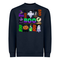 Navy boo halloween Heavyweight Sweatshirt - CowGirlArtShop