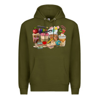 Army Green Teacher Coffee Cups Premium Hoodie - FaDigitalArtStudio