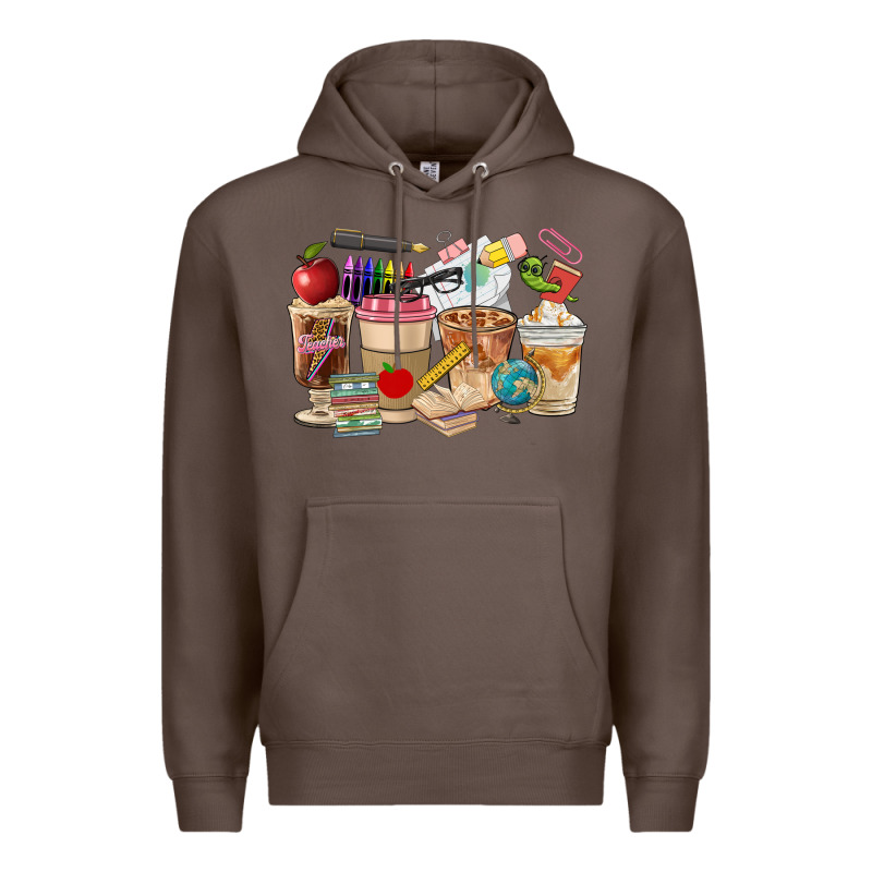 Teacher Coffee Cups Premium Hoodie by FaDigitalArtStudio | Teevron