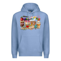Colony Blue Teacher Coffee Cups Premium Hoodie - FaDigitalArtStudio