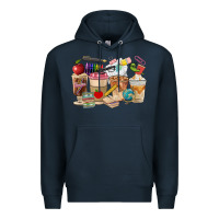 Navy Teacher Coffee Cups Premium Hoodie - FaDigitalArtStudio