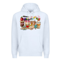 White Teacher Coffee Cups Premium Hoodie - FaDigitalArtStudio