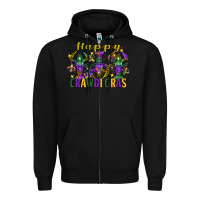 Black Happy crawdi Gras Mardi Gras crawfish Zipper Hoodie - FaDigitalArtStudio