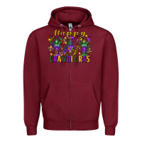 Burgundy Happy crawdi Gras Mardi Gras crawfish Zipper Hoodie - FaDigitalArtStudio
