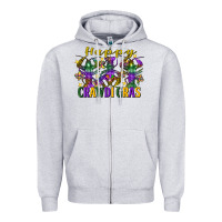 Heather Grey Happy crawdi Gras Mardi Gras crawfish Zipper Hoodie - FaDigitalArtStudio