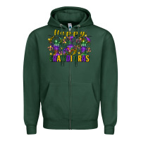 Sports Green Happy crawdi Gras Mardi Gras crawfish Zipper Hoodie - FaDigitalArtStudio