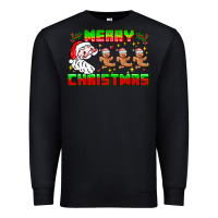 Black Merry Christmas Premium Sweatshirt - CowhideDigitalArt