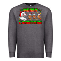 Charcoal Heather Merry Christmas Premium Sweatshirt - CowhideDigitalArt