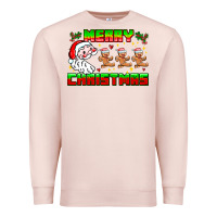 Pale Pink Merry Christmas Premium Sweatshirt - CowhideDigitalArt
