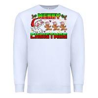 White Merry Christmas Premium Sweatshirt - CowhideDigitalArt