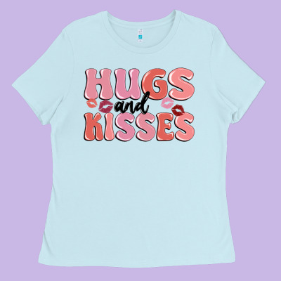Hugs And Kisses Ladies Tee Designed By Maliassmallbusiness