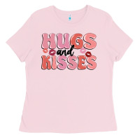 Bubblegum Pink hugs and kisses Ladies Tee - MaliasSmallBusiness