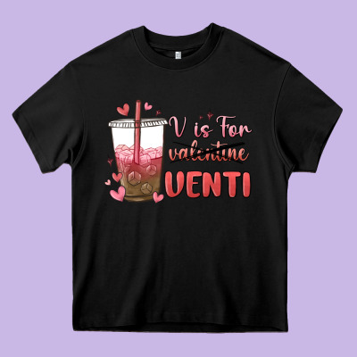 V Is For Valentine Venti Heavy Core Tee Designed By Maliassmallbusiness