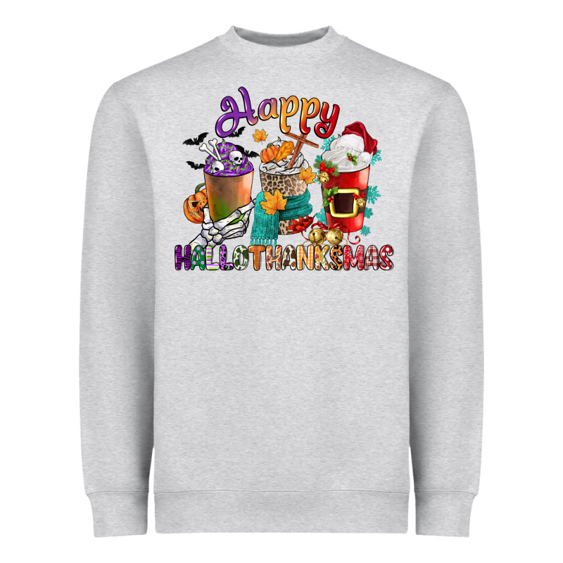 Hallothanksmas Coffee Cups Heavyweight Sweatshirt by CowGirlArtShop | Teevron