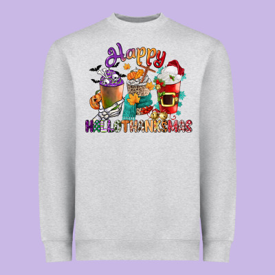 Hallothanksmas Coffee Cups Heavyweight Sweatshirt Designed By Cowgirlartshop