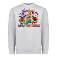 Heather Grey hallothanksmas coffee cups Heavyweight Sweatshirt - CowGirlArtShop